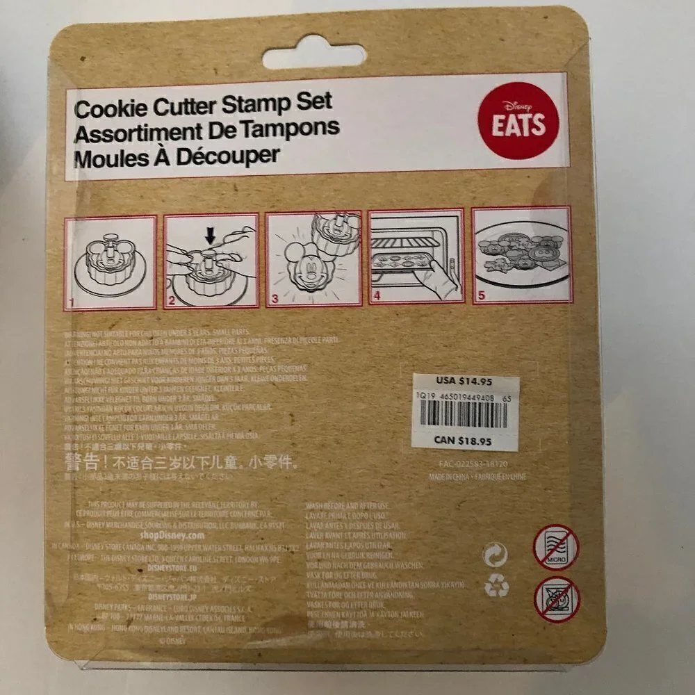 ❣️DISNEY Mickey Mouse Cookie Cutter Stamp Set #2435